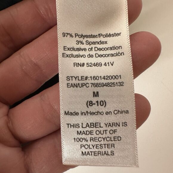 Scoop Satin Midi Dress Sz M Black Lace Trim Cocktail Whimsy Witchy Dark Romantic - Picture 7 of 16